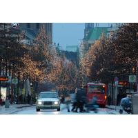 1534_1762 Strassenbäume mit Weihnachtsbeleuchtung in der Mönckebergstraße - Strassenverkehr, | 